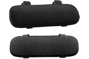 2 Pack Chair Armrest Pads - Memory Foam Elbow Cushion, Adjustable & Non-Slip for Office/Home/Gaming Chairs, Washable & Univer