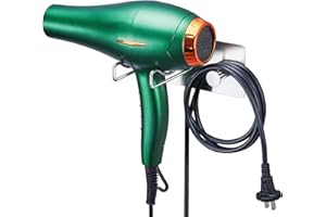 LOXSUN Blow Dryer Holder Wall Mounted, Stainless Steel Hair Dryer Holder, Hair Tool Organizer for Wall, Adhesive Hair Dryer Organizer, Bathroom Hairdryer Holder for Blowdryer Storage