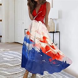 CHRATLHI American Flag Dress for Women Summer Sexy