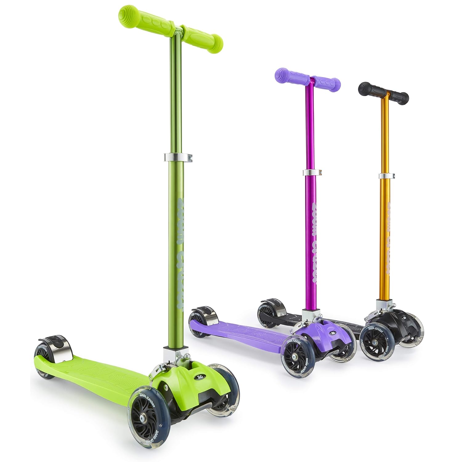 Zoom Cruzer Kids 3 Wheel Push Kick Scooter LED Light Up Wheels
