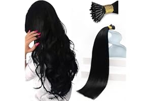 Sunny Hair 22inch 50g I Tips Hair Extensions Real Human Hair Easy to Style Itip Human Black Hair Extensions Itip Extensions for Women