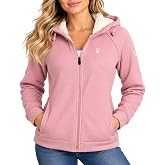 Spyder Womens Sherpa Fleece Jacket - Waffle Knit Heavyweight Full Zip Hoodi | Warm Thermal Sweatshirt, Cozy Soft Outerwear for Layering, Commutes, and Cold-Weather Everyday Wear