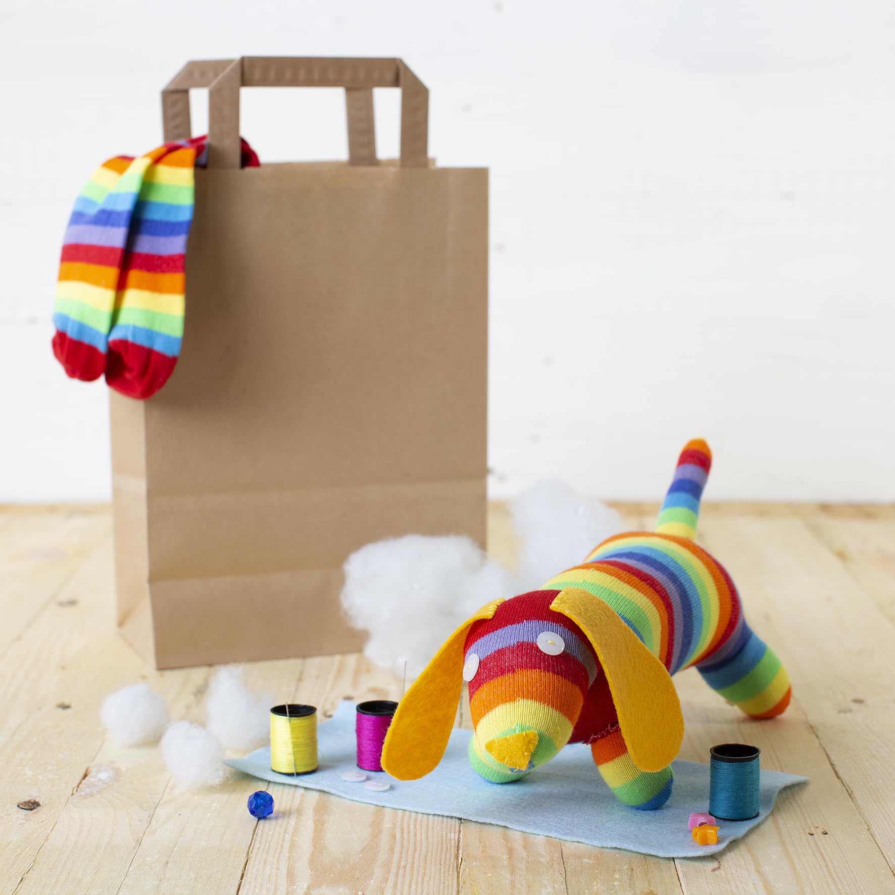 Sock Sausage Dog Craft Kit - Complete Sewing kit to Create Your own Dachshund