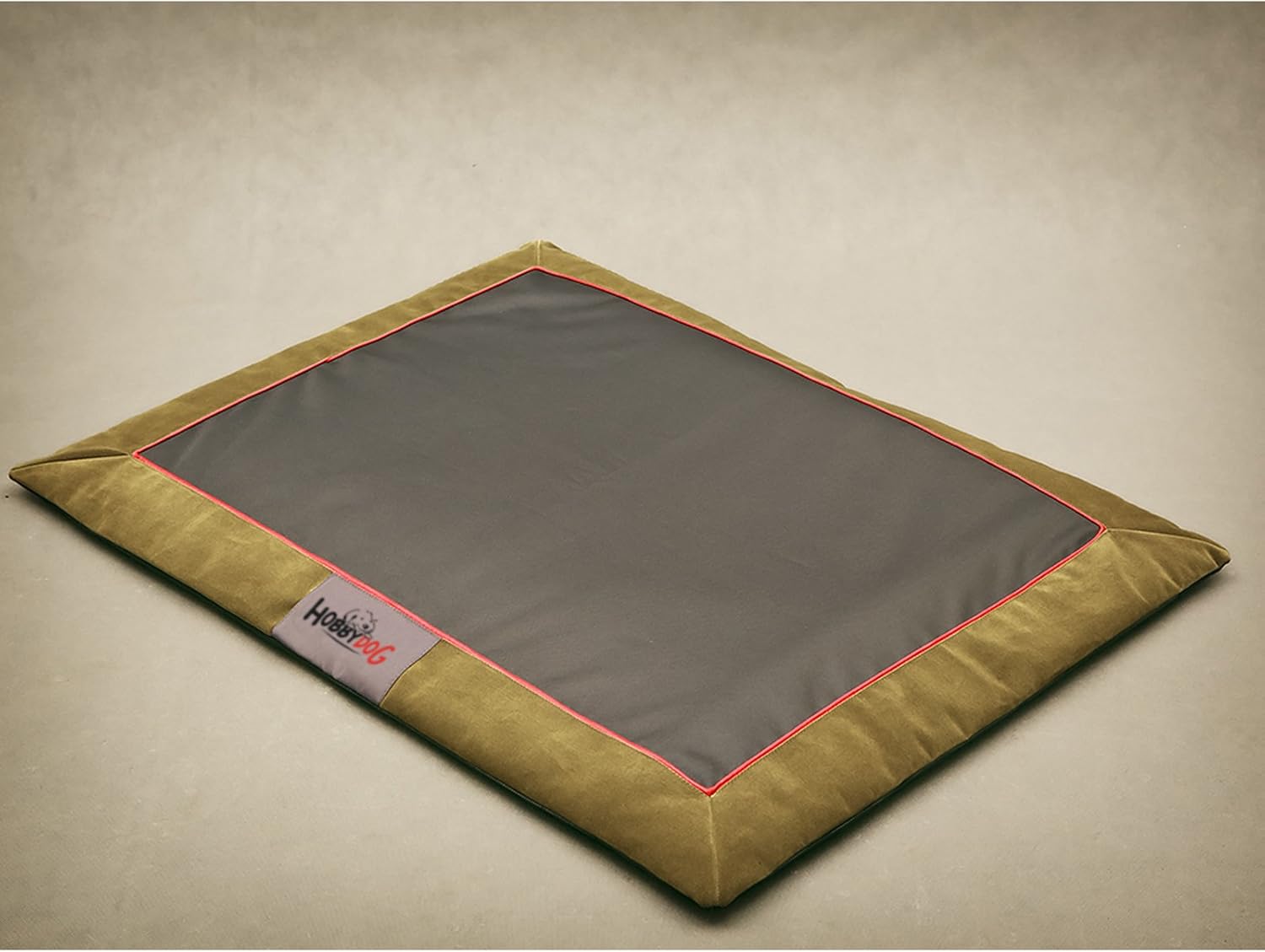 DOGGY Hobbydog Hundematratze Oval, Größe M 70x50 Cm, Braun Mit Pfotenprint, Waschbar