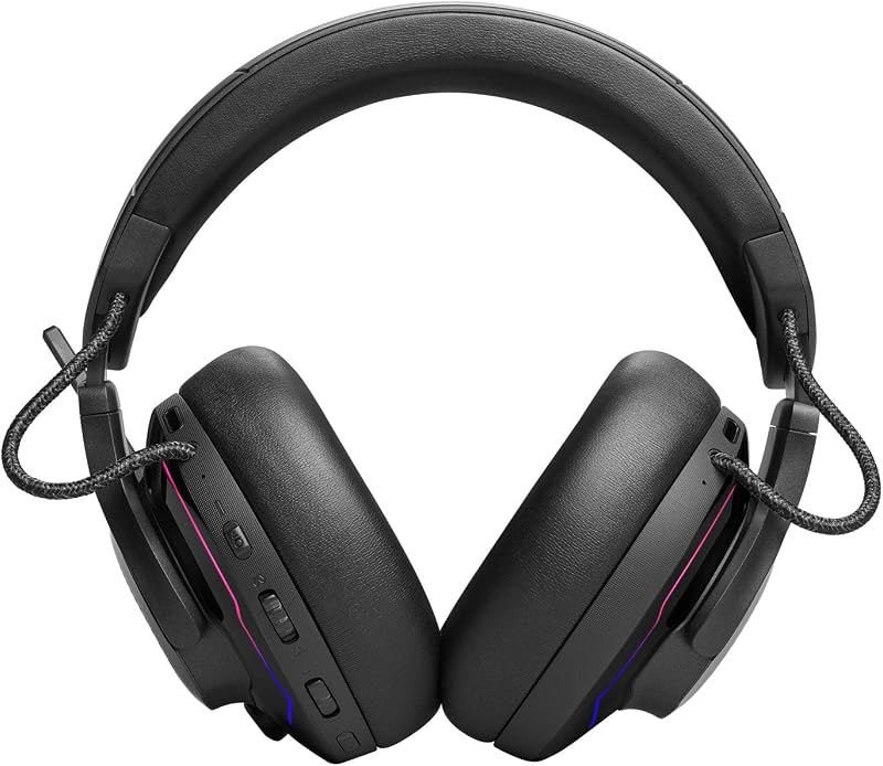 Quantum 910 Auriculares True Wireless Bluetooth, con cancelación de ruido adaptable, función gaming y carga, micrófono boom incorporado, negro
