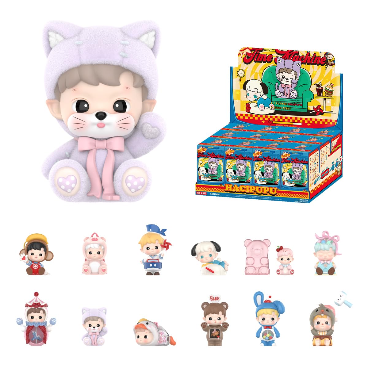 POP MART HACIPUPU Rolling Time Machine Series Figures Whole Set Articulated Character Premium Design Gifts for Women Fan-Favorite Collectible Art Toy Action Figure