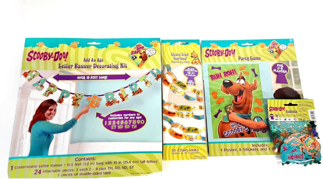 Blue Frog Toys Scooby DOO Party Decorations and Game Party Pack - Kids Childrens Birthday Party