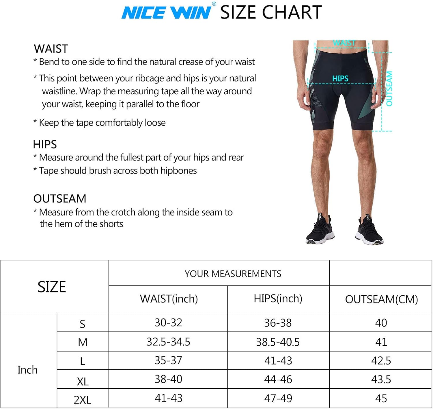 NICEWIN Men’s Cycling Shorts Motorcycle Bike Riding Tights 3D Padded Quick-Dry Half Pants: Clothing