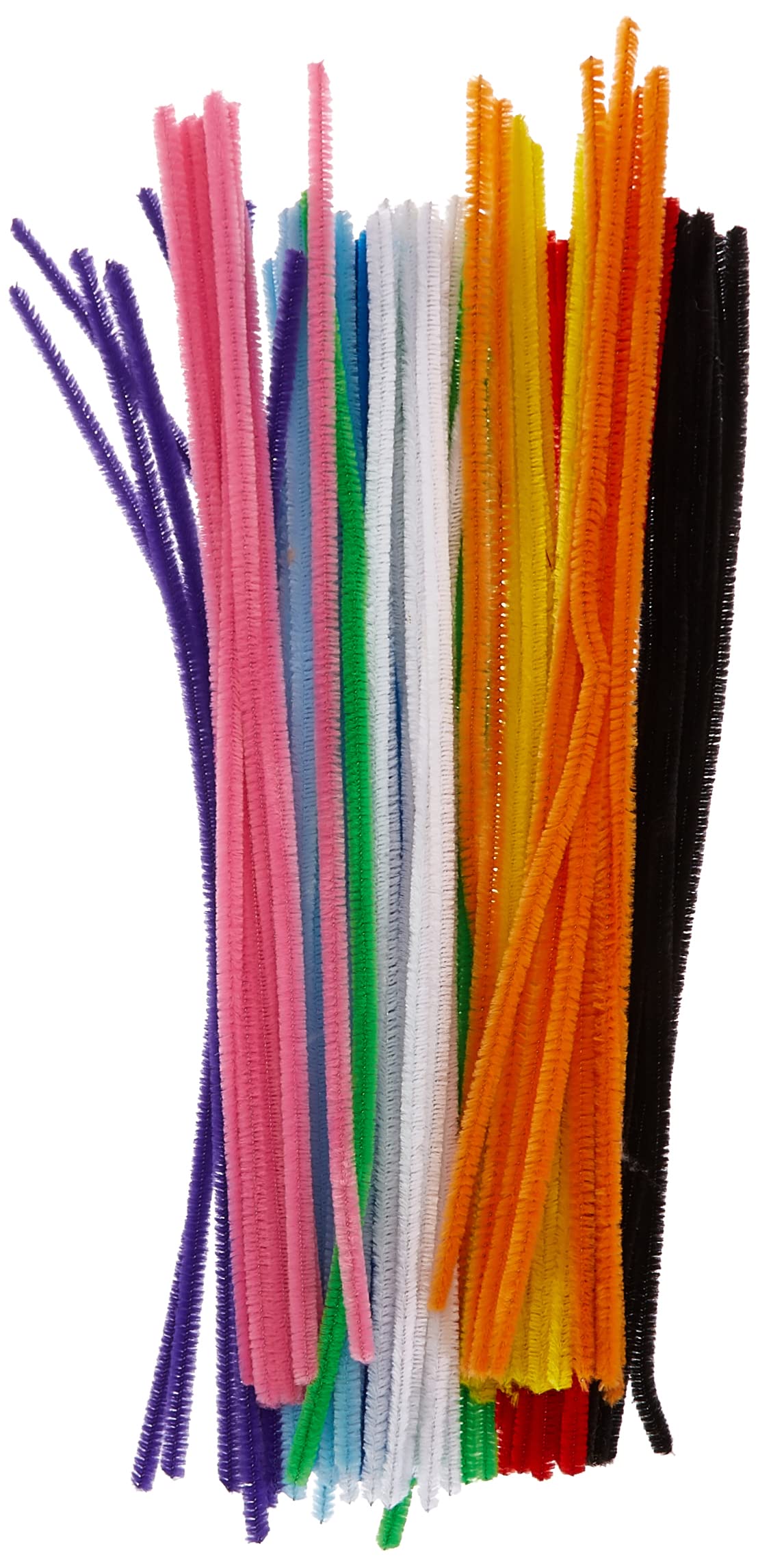 Glorex Chenille Wire Pipe Cleaners Pack of 100 Assorted Colours 6mm x 30cm, Multicoloured, 30 cm