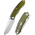 REMETTE Wild Species Tactical Folding Knife,14C28N Blade 3.55" G10 Handle,Front Flipper EDC Knives with Thumb Studs Opener,Outdoor Camping Hiking Knife