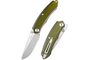 REMETTE Wild Species Tactical Folding Knife,14C28N Blade 3.55" G10 Handle,Front Flipper EDC Knives with Thumb Studs Opener,Outdoor Camping Hiking Knife