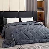 Comforter Duvet Insert Twin Size,All Season Fluffy Soft Down Alternative Microfiber Comforter with 8 Corner Tabs (Grey, Twin 68x88 Inches)