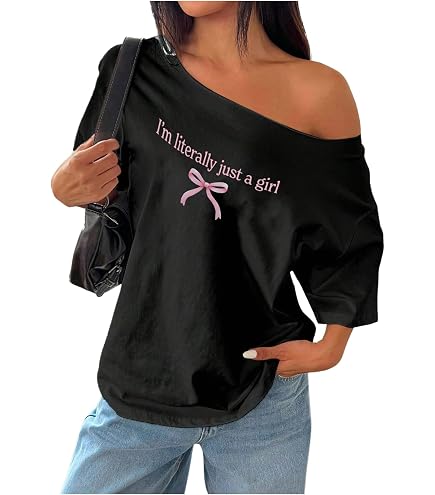 Women's Oversized Jersey Off Shoulder Shirt Crewneck Number