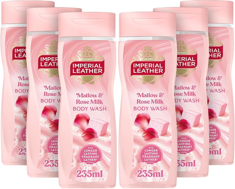Imperial Leather Mallow & Rose Milk Body Wash 6 x 235ml Vegan Cruelty Free