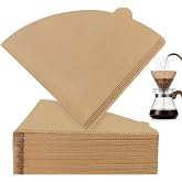 Clinuse 200Pcs Cone Coffee Filters #2, Unbleached Size 02 Coffee Filter | Disposable Natural Paper Filters 2-4 Cup, 02 Cone Filters Compatible with V60 02, Pour Over and Drip Coffee Maker