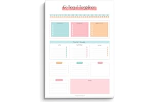 Templatables Brain Dump Notepad, To Do List Desk Pad, Productivity Planner, ADHD Daily Planner | 50 Undated Tear Away Sheets A4 (Colorful)