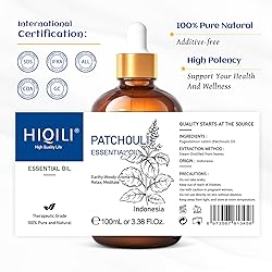 HIQILI Patchouli Essential Oil 100ML, Pure Natural