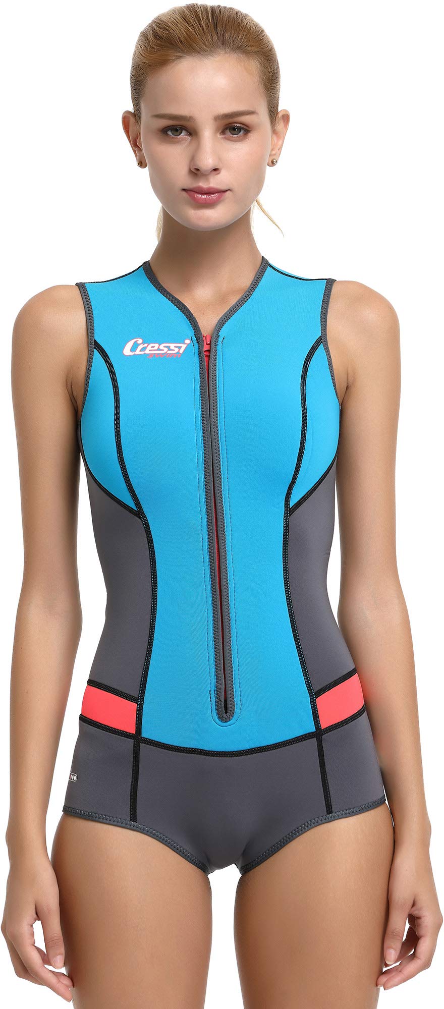 Cressi Women's Idra Neoprene Swimsuit 2mm for Women, Light Blue, S 2 UK