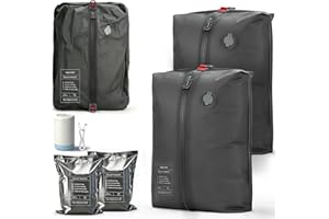 Vacuum Bags with Wireless Pump, Compression Bags for Travel, Waterproof & Reusable Nylon Vacuum Travel Kit, Space Saver Stora