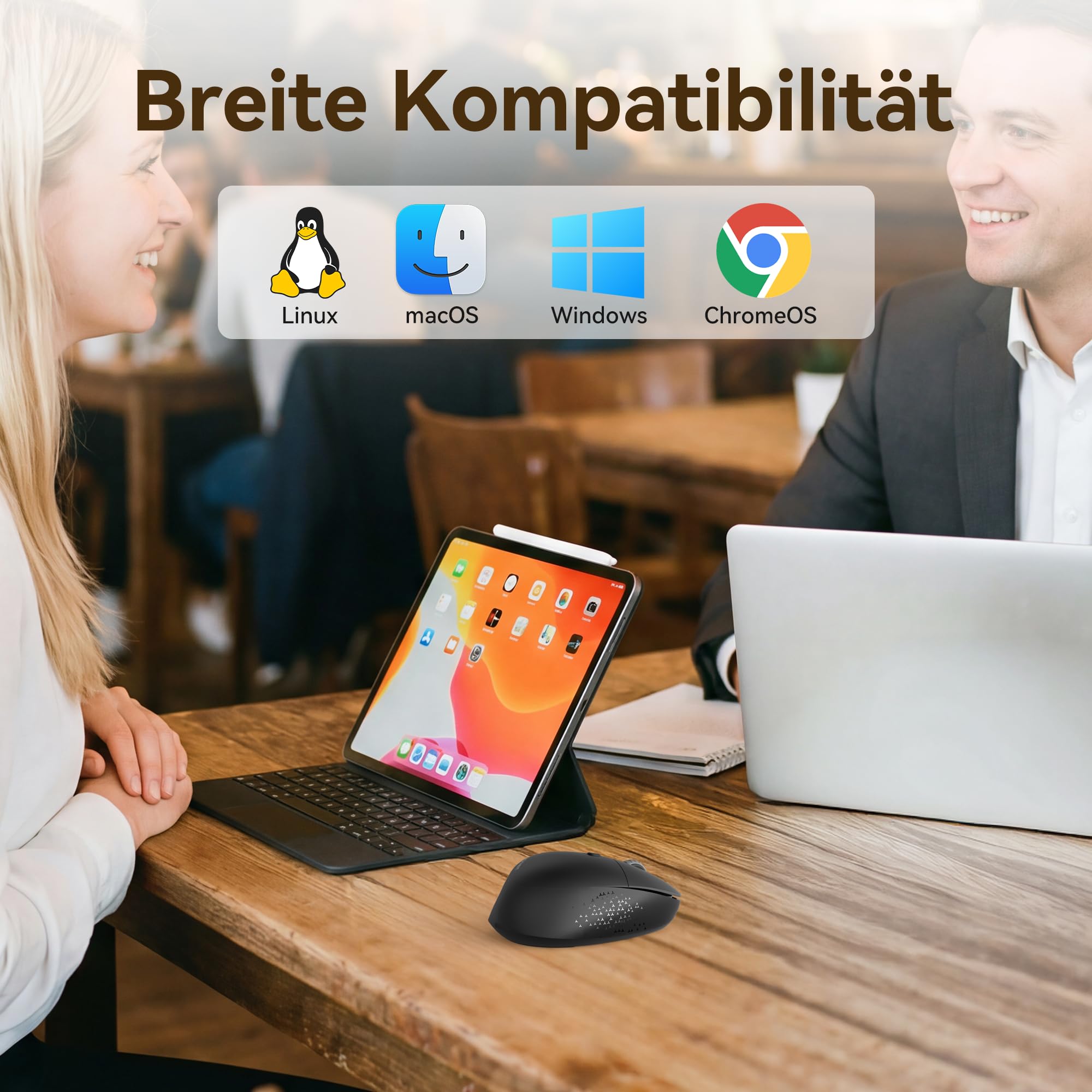 TECKNET Bluetooth Kabellose Maus Silent Tri-Mode 2.4G Wiederaufladbar 7