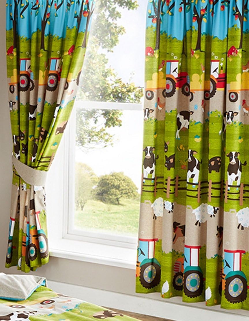 Kids Club Farmyard 54" Lined Curtains Amazon.co.uk Kitchen & Home