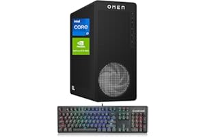 HP OMEN 16L TG03 RTX 5060 Gaming Desktop, Intel Core i7-14700F, 64GB DDR5 RAM, 2TB SSD, DP, RJ-45, Wi-Fi 6, Bundle with HVER Stealth Gaming Keyboard, Black, Windows 11 Home