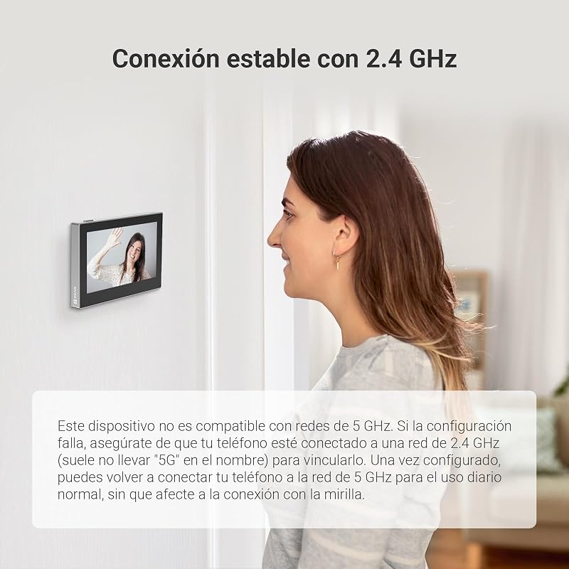 Mirilla Digital de Puerta con Pantalla a Color de 4.3'' Cámara Video Inalámbrico 1080P,Vista en Vivo 146°,Batería Recargable 2200mAh,WiFi 2,4GHz,NO Detección de Movimiento,NO Visión Nocturna,CP2