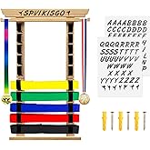 SPVIKISGO 10 Belts Karate Belt Display Rack, Taekwondo Belt Display Stand with Sticker and Medal Hook, No Assembly Required for Jiu-Jitsu Belt, BJJ Belt, Martial Arts Belt Displays