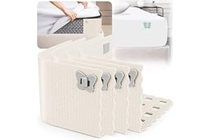 Haldane Bed Sheet Holders with Lock, Bed Sheet Straps Keep Sheets in Place Firm & Tight, Bed Sheet Clips for Lateral Sleepers and Restless Partners, Sheet Corner Holders, Beige