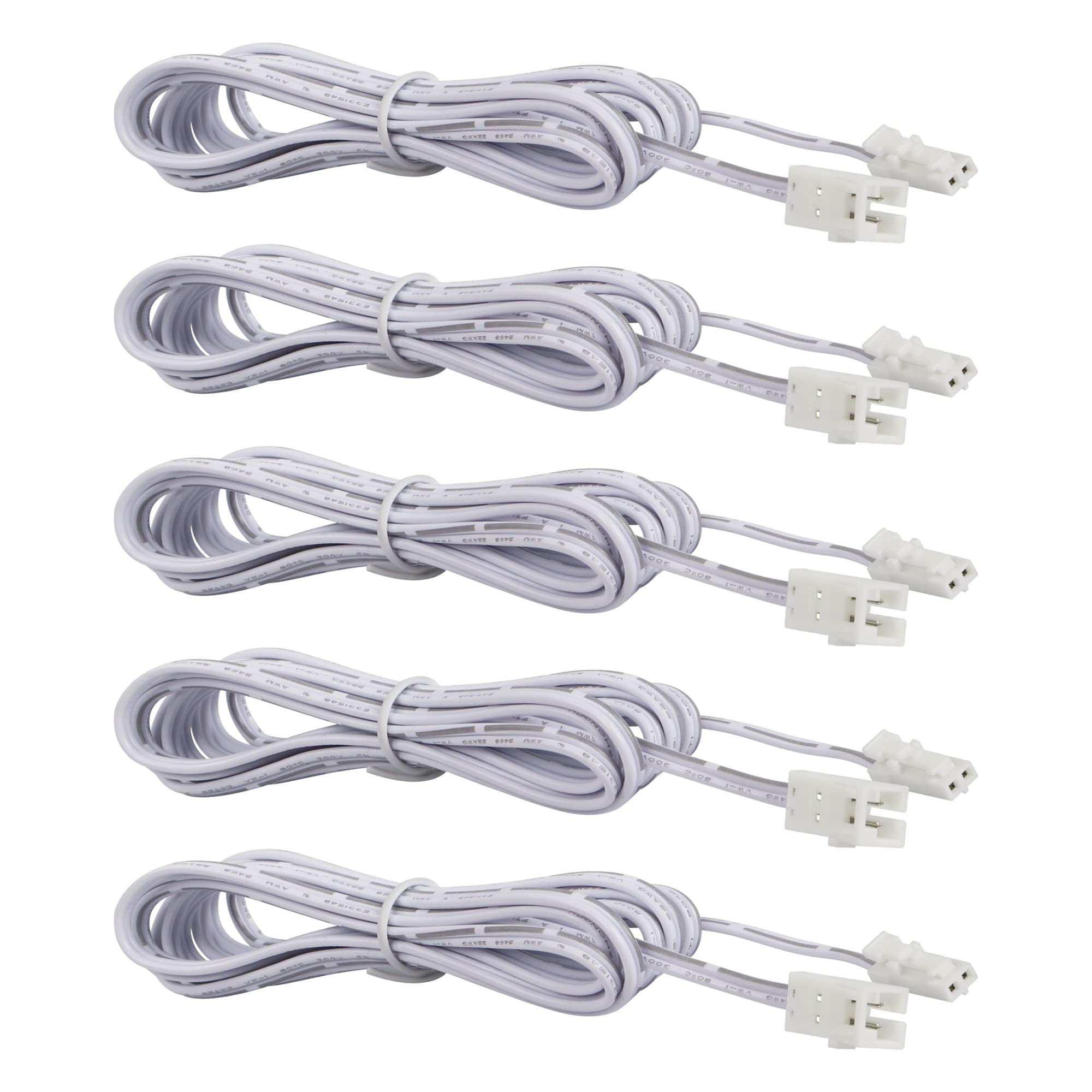 Photo 1 of SinLoon 2-pin Extension Cable 2m / 6.6ft- for LED Cabinet Puck Lights Under Cabinet Lighting Kit, Male to Female Cable Plug Connector Extension Cords 5 Pack (Male to Female, White)