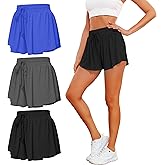 TYCTOS 2 in 1 Flowy Athletic Shorts for Women - Gym Double Layer Butterfly Shorts Pack