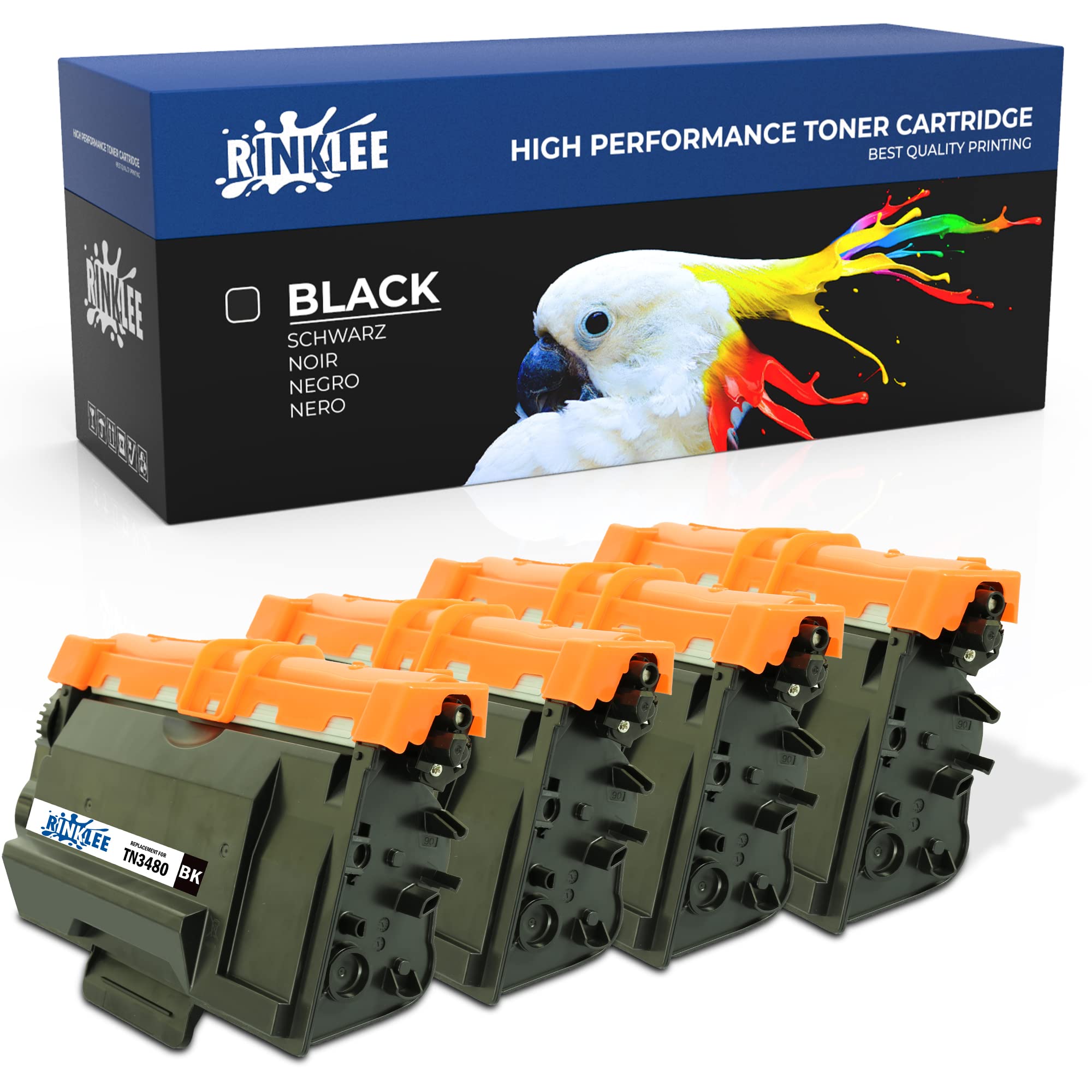 RINKLEE Toner Cartridges Replacement for TN-3480 Compatible with Brother MFC-L6900DW HL-L6400DW HL-L5000D HL-L6200DW HL-L5200DW HL-L6300DW MFC-L6800DW HL-L5100DN MFC-L6750DW MFC-L5750DW | 4 Black