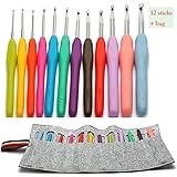 NW 1776 Meets Ergonomic Crochet Hooks, Crochet Hooks The Handle Has Extreme Comfort, Crochet Hook Set 12 Sizes + with Storage