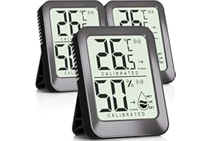 AyayaBoss 3-Pack Mini Room Thermometer Indoor Hygrometer Humidity Meter, Digital Temperature and Humidity Sensor Monitor for 