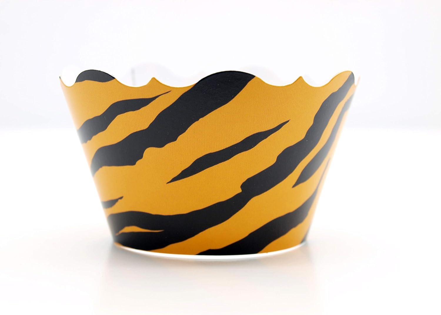 Tiger Birthday Party Supplies Cupcake Wrappers (12 Pack) - Tiger King of the Jungle Party Favors, Zoo Themed Party Animal Birthday Decorations, Black & Orange Tiger-Striped Jungle Safari Party Decor