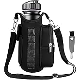 XIEJ Magnetic Gym Bag, Magnetic Gym Water Bottle Bag for Men and Women, Water Bottle Holder with Strap and Cleaning Brush, Crossbody Gym Bags for Travel, Outdoors, Sports