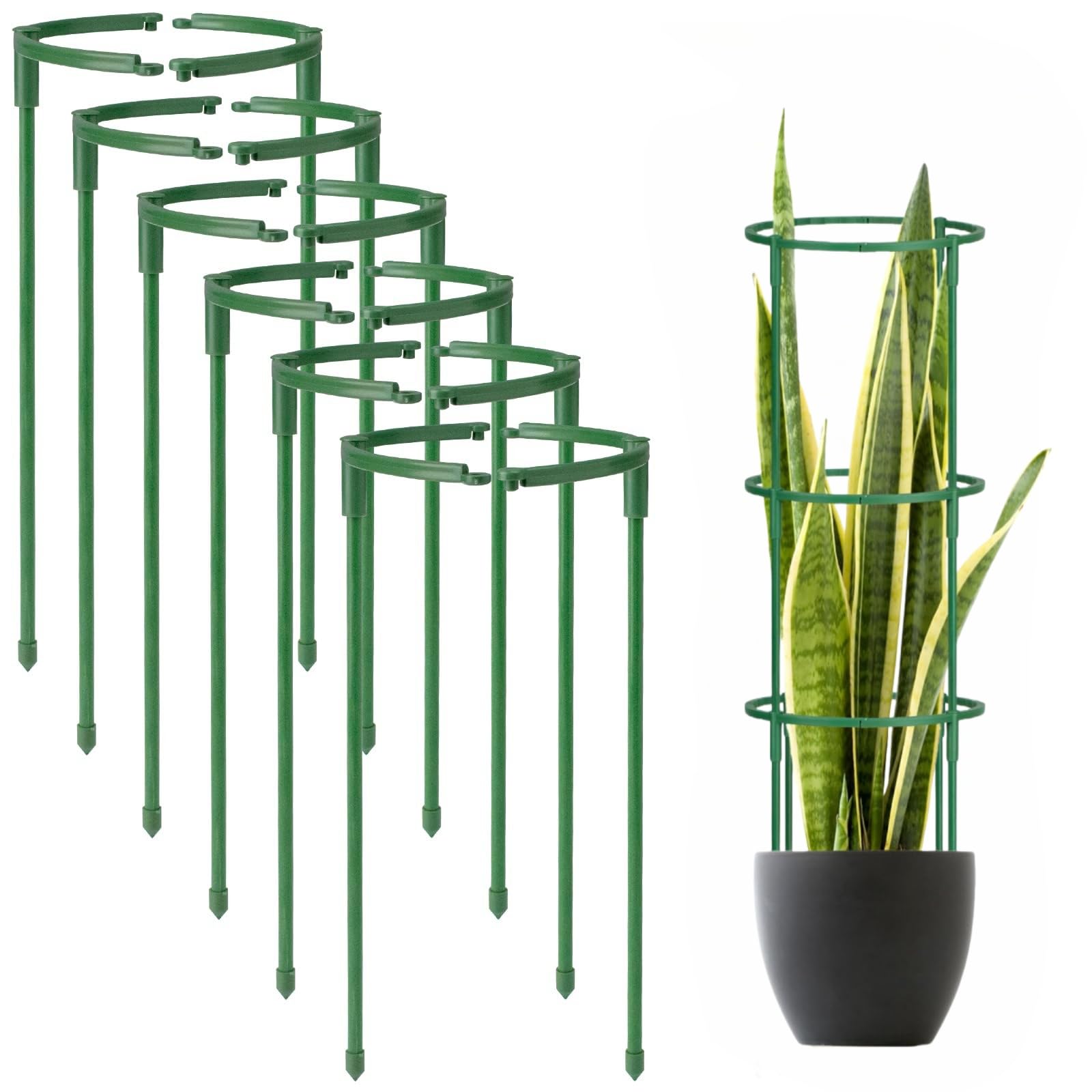 Wuyue Hua 12Pcs Anchorstake Plant Support Stakes for Small Pot Plants, Garden Stakes, Guides Plant Growth, Protects from Weather, Aesthetic Appeal