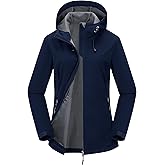 Outdoor Ventures Women's Softshell Jacket Waterproof Warm Fleece Lined Lightweight Windproof Hooded Insulated Windbreaker