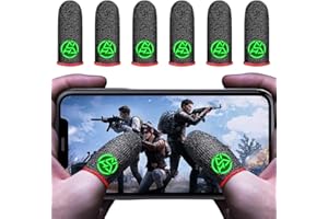 Rakizbe Gaming Finger Sleeves, High-Sensitive Anti-Sweat Touchscreen Game Thumb Gloves, Mobile Gamer Finger Cover Cots for PUBG/Knives Out/Rules of Survival