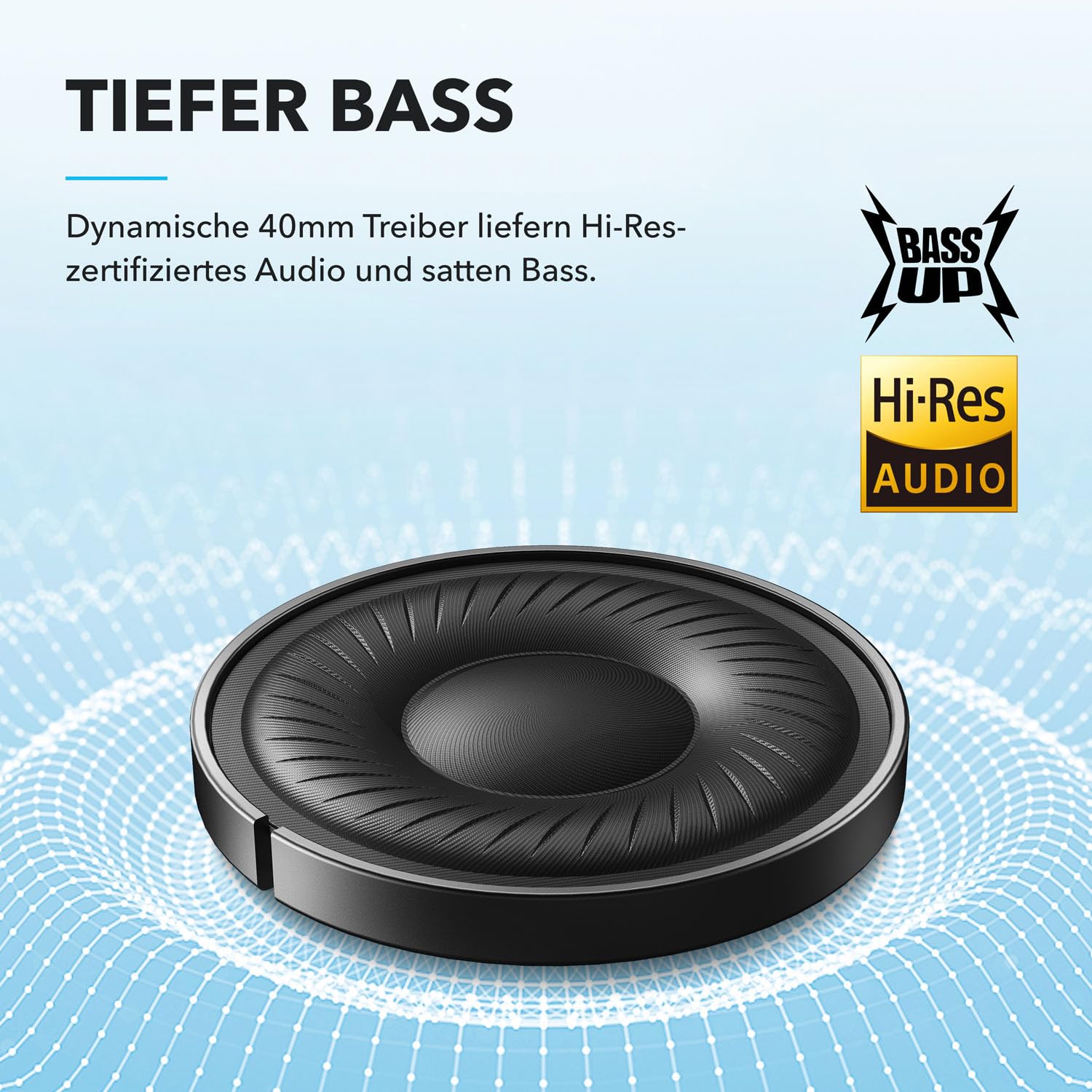 soundcore by Anker Q20i kabelloser Bluetooth Over-Ear-Kopfhörer mit Hybrid Active Noise Cancelling, 40h Spielzeit im ANC-Modus, Hi-Res Audio, tiefer Bass, Personalisierung per App(Schwarz) 3