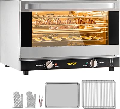 VEVOR Commercial Convection Oven 43Qt 1600W 4-Tier Electric Toaster