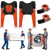 Moving Straps 2-Person Heavy Lifting System Efficient &amp; Safe Transport for Sofas, Wardrobes and Heavy Objects Transport Heavy Items Up to 880lbs Furniture Moving Straps (Orange-Red)