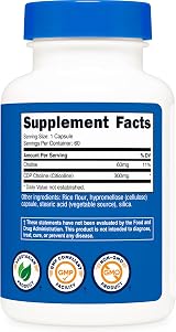 Nutricost CDP Choline 300mg Citicoline 60 Veggie Capsules Non-GMO Vegan view 5