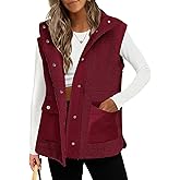 TITOMD Womens Sping 2026 Sherpa Fleece Vest Sleeveless Button Down Oversized Winter Fuzzy Vest Outerwear Jacket with Pocket