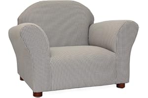 Keet Roundy Gingham Chair for Kids Upholstered Toddler Armchair for Ages 2–5, Sturdy Wooden Frame, Soft Durable Cotton Fabric, Lightweight, Fully Assembled, Ideal for Playrooms, Nurseries & Bedrooms.