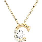 JHWYSPA 14K Gold Plated Initial Necklace for Women | Cubic Zirconia Letter Dainty Necklaces for Women | Alphabet Pendant Jewelry