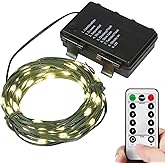 Magicnight Micro Twinkle Battery Operated Fairy Lights, 100 LED Small Warm White String Lights with Remote with Timer Mini Christmas Lights for Bedroom, 33ft Green Wire for Indoor Plants Decor