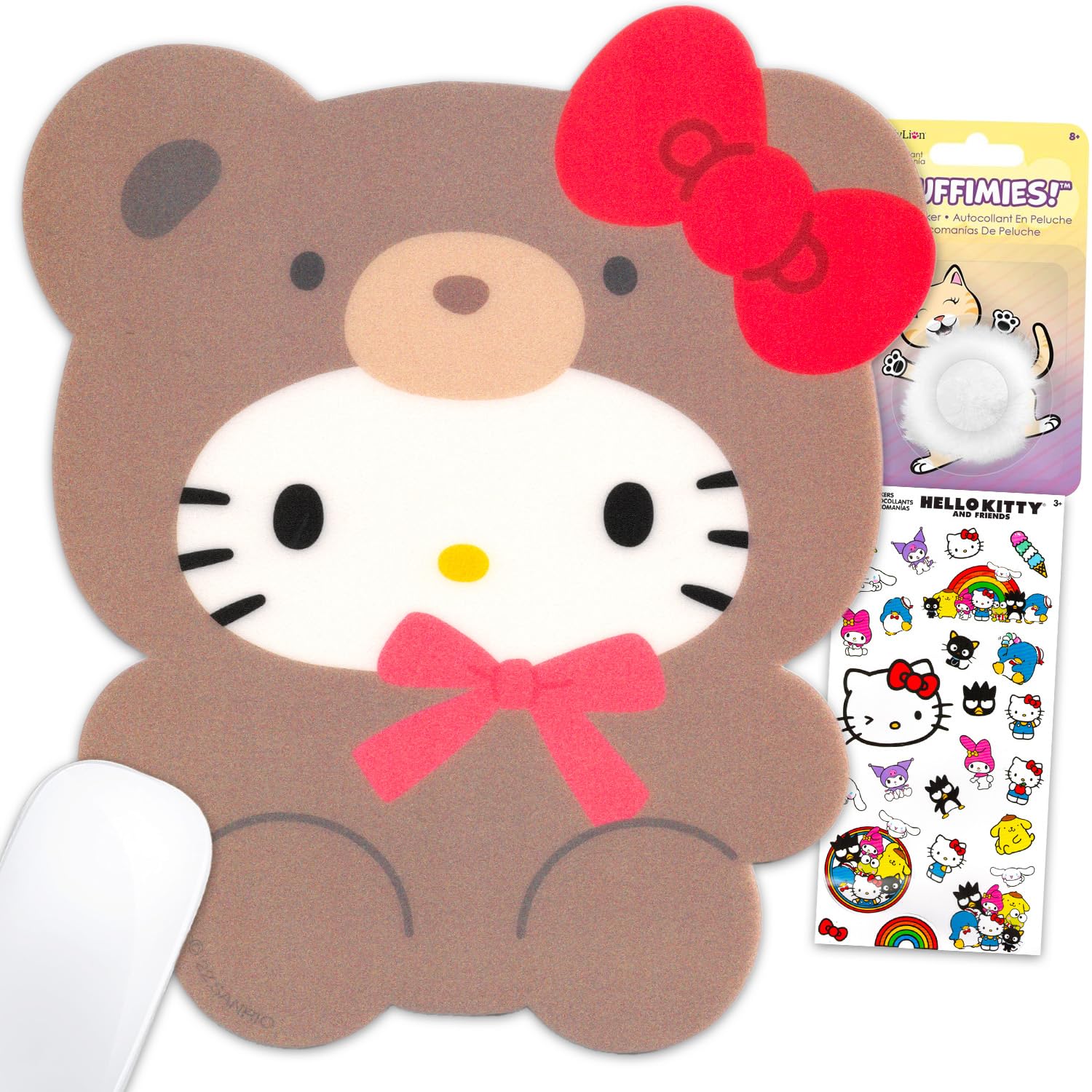 Photo 1 of Hello Kitty Mouse Pad - Sanrio Office Supplies Bundle with Sanrio Mousepad with Anti-Slip Rubber Base for Computers Laptop Plus Stickers, More | Hello Kitty Desk Accessories