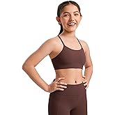 CRZ YOGA Girls Butterluxe Y Back Sports Bra - Yoga Athletic Casual Tops Scoop Neck Spaghetti Strap Padded Crop Kids Teen