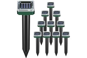 WYEWYE Mole Repellent 10 Pack,Solar Powered Mole Repeller Mole Killer Gopher Deterrent Pest Control Rodent Repeller Ultrasonic Repeller Vole Squirrel Trap,Waterproof Mole Trap Killer for Lawns,Garden